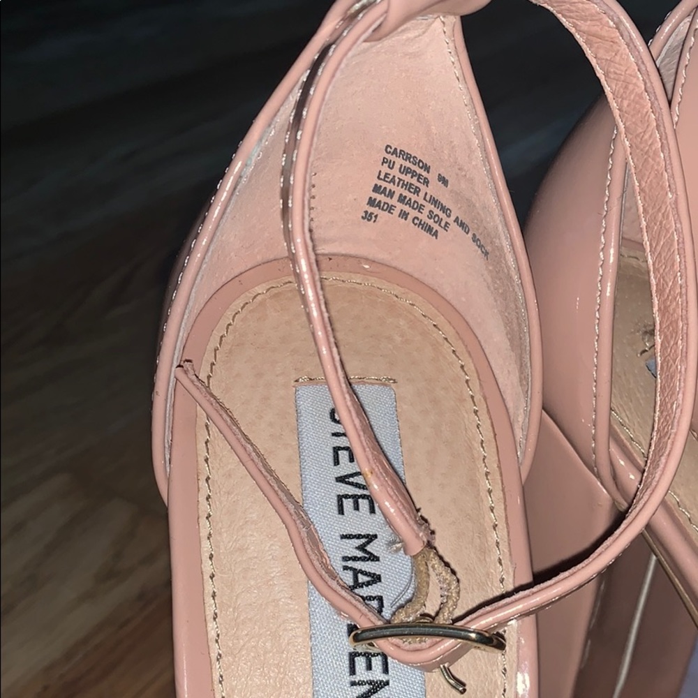 Steve Madden Carrson Blush Leather Block Heels - Picture 4 of 5